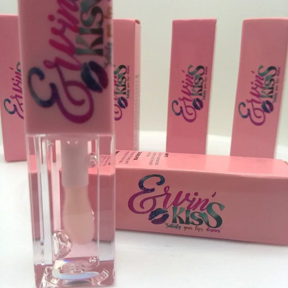 Lip Gloss 5 Flavors Erwin's Kiss Plumping Shine Sexy Glam Free Gift Strawberry
